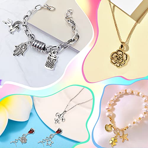 SANNIX 200Pcs Bulk Jewelry Making Charms Tibetan Antique Silver Gold Charm - color: Gold Silver