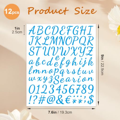 12 Sheets 1008 Pcs Vinyl Letters Numbers Stickers Kit, 1 Inch Waterproof Self Adhesive DIY Cursive Sticker Alphabet Number Letter Decals for Signs, Craft, Door, Window,Office,Classroom Decor(Colorful) - color: Colorful