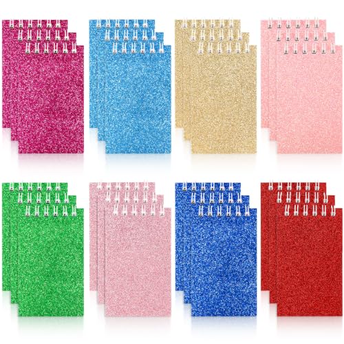 Hooqict 24 Pack Small Pocket Notebook Mini Notepads for Kids Party Favors Small Spiral Notepads Colorful Mini Notebooks Bulk Memo Pads for Work, Office, School, Classroom, 3.9 x 2.4 Inches - style: Multicolor 9