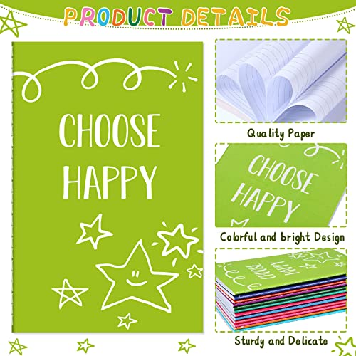 Zonon 24 Pcs Mini Notebooks, 3.2 x 5 for Back to School,Happy Style | Small Lined Notepad, Pocket Colorful Journal, for The First Day of School Classroom Coworker Office Supplies - style: Happy Style