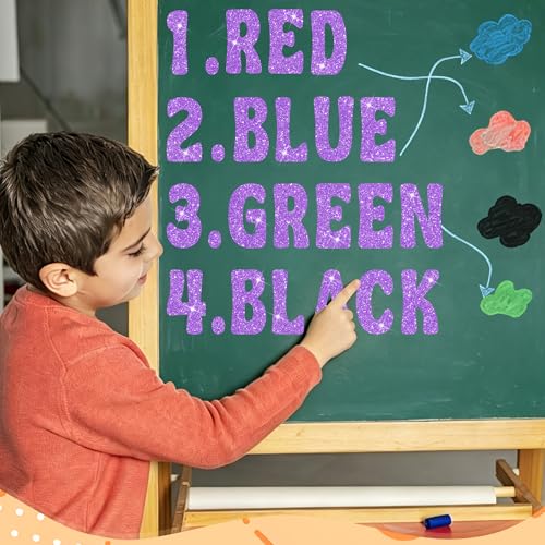 Bulletin Board Letters 129 PCS Glitter Letter Stickers Large 4 Inch, Purple - color: Purple, size: 4 Inch