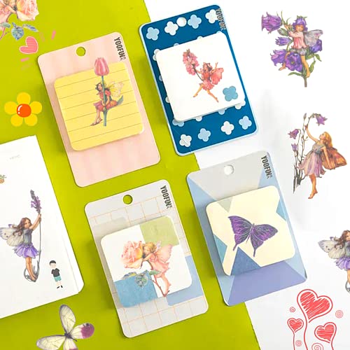 KIBBEH 180 Pcs Fairy Stickers for Scrapbook Transparent Flower Fairy Patch - color: Spring, Afterglow, Sunrise, Sunset