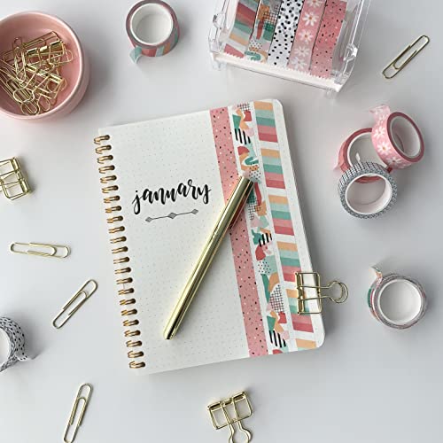 12 Rolls Washi Tape Set for Journaling, Scrapbooking & Decorative Crafts | Decorative Masking Tape for Bullet Journals, Planners, DIY Art Projects, Gift Wrapping, Card Making, School & Office Supplies - color: Retro, size: 12 Rolls