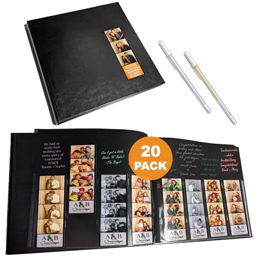 2x6 Strip Album, Black Cover Black Pages, 2 Gel Pens, 20pk - color: Black, size: 20
