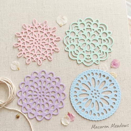 4pcs/lot Lace Round Frame Background Die Cuts for Card Making Scrapbooking - color: Silver-353round