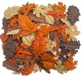 100 pcs Mulberry Paper Leaves DIY Craft Scrapbooking Wedding DIY Craft Supplies Card Mixed Leaves (Mixed Brown Tone) - color: Mixed Brown Tone