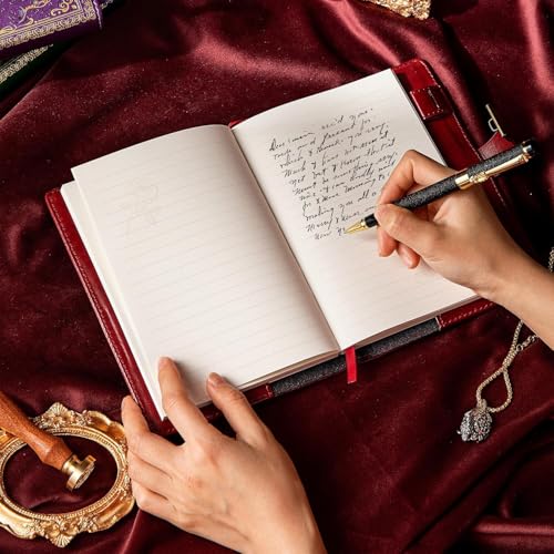 Wine Red Journal with 3-Digit Combination Lock, Double Floral Cover Book