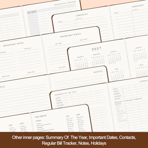 &And Per Se 2027 Planner, 12-Month Monthly & Weekly, 2027 Calendar Planner with 100gsm Paper, B5 Hardcover Faux Leather, 7.5" x 10" (Dark Brown) - color: Dark Brown, size: 7.5" x 10"(Jan 2027-Dec 2027)