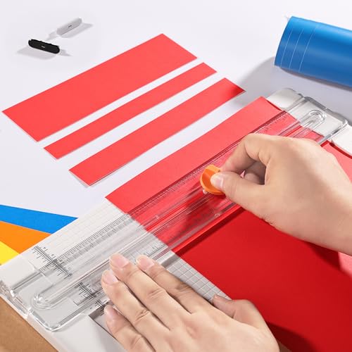 Likart 4-Pack Paper Cutter Replacement Blades Kit, Portable Trimmer Cutting Blades Compatible for Portable Trimmer/Basic Trimmer/Roll Holder,3 Cutting Blades & 1 Scoring Blades with a Holder,Blue - color: Blue(4P)