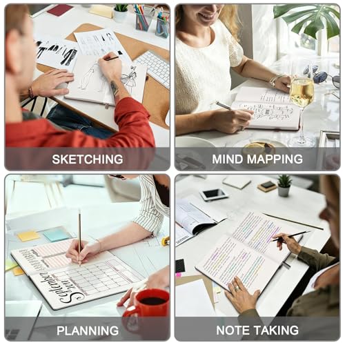 Blank Journal, Hardcover Sketchbook 8.5" x 11", 320 Pages Blank Notebook A4 | Extra-Thick with 2X Creative Space, 100gsm No Bleed Paper, Leather Hardcover, Lay-Flat for Drawing, Writing, Mind Mapping - color: Black, size: A4