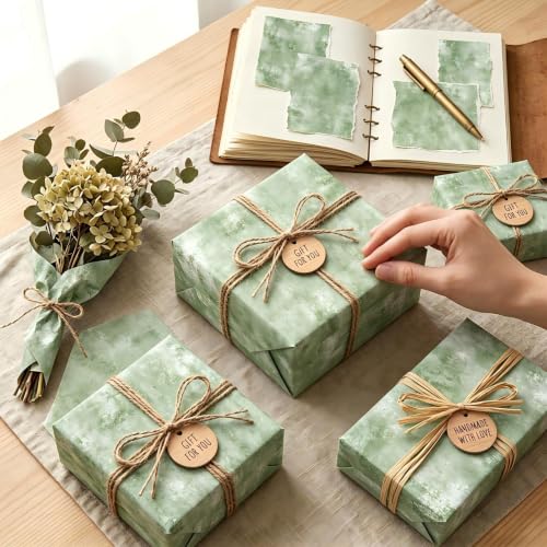 24 Sheets 12x12 Scrapbook Paper Vintage Double-Sided Decorative Patterned | 90 lb/160 gsm Retro Aeshetic Scrap Book Paper for Junk Journal, Decoupage, Card Making, Scrapbooking, DIY Craft Supplies - color: Green