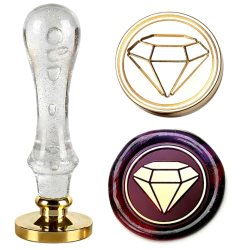 LANKIN Diamond Wax Seal Stamp, Jewelry Theme; 25mm Brass Head - color: Diamond