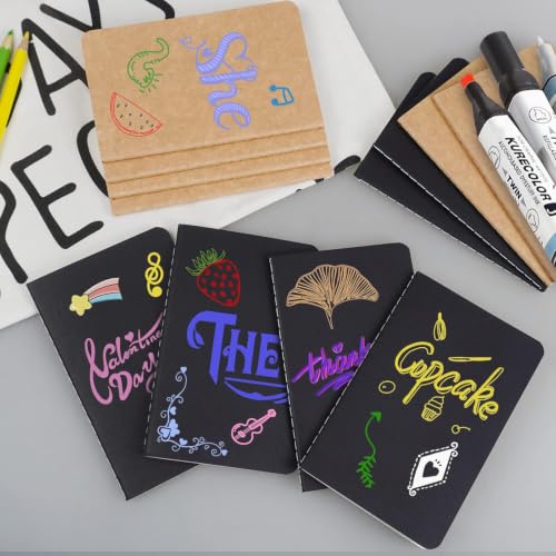 Gwybkq Mini Notepads Bulk 60 Pack Small Journal Pocket Notepad - color: 60 Packs Lined&Black Brown Cover, style: Ruled/Lined