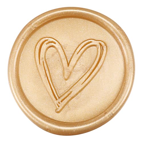 Yoption 5Pcs Light Gold Sealing Wax Sticks with Wicks for Wax Seal Stamp | Embossed Pattern Wax Sticks for Wedding Invitation, Christmas Card, Envelope, Snail Mail, Wine Package, Gift Wrapping - color: Metallic Light Gold
