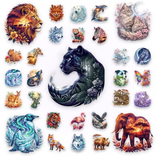 100 Pcs Ocean & Forest Animal Stickers, Realistic Transparent Stickers - color: Flower & Creature Stickers