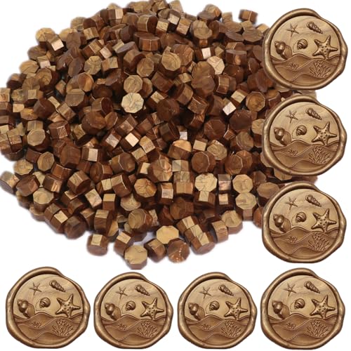 Copper Wax Seal Beads, 400Pcs Sealing Wax Beads, Octagon Wax Sealing Beads, Bronze Sealing Wax Beads Set for Wax Seal Stamp, Gift Wrapping, Letter Sealing (Copper) - color: Copper