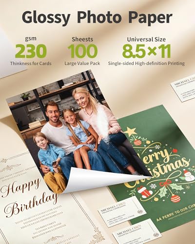 Uinkit Glossy Photo Paper 11.1mil 230g For Inkjet Printer Only (8.5X11X50) - size: 8.5X11X50