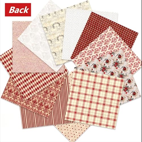 Boho Scrapbook Paper 12x12 - 24 Sheets Flower Patterned Cardstock Paper Pads,Coloured Double-Sided Decorative Craft Papers Pack for Scrapbooking, Junk Journaling, and Card Making (Vintage Red) - color: Vintage Red