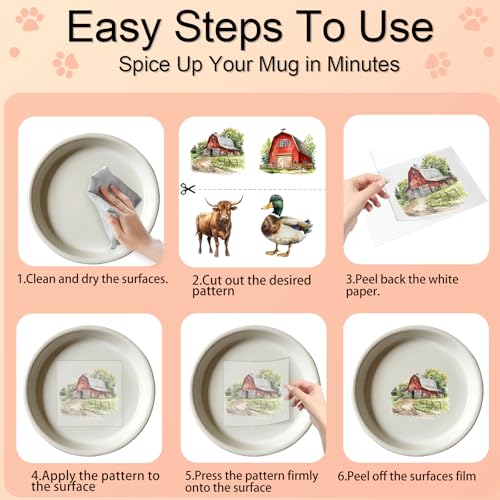 4 PCS Farm Animals Cuttable UV DTF Stickers - style: farm animals