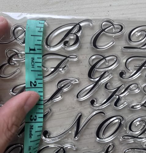 Letter and Number Clear Stamps Upper and Lower Case Letters Silicone Stamps with Stamp Block for Paper Crafting DIY Scrapbooking