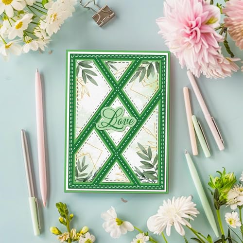 GLOBLELAND Triangle Diamond Frame Cutting Dies for Card Making Frame Background Die Cuts Carbon Steel Embossing Stencils Template for DIY Scrapbooking Album Craft Decor - style: Triangle