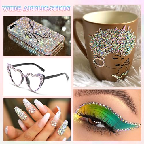 BELLEBOOST 36000Pcs Crystal AB Rhinestones Bedazzling Kit - color: AB 2-6mm, size: Large Pack with Glue