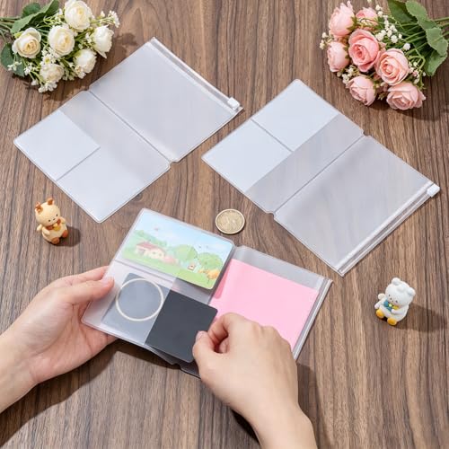 AHANDMAKER 6 Pack Clear Inserts Pouch 4 Insert Zipper Pocket Refill Clear Zipper Pocket for Refillable Travel Journals Notebook Planners Accessories, Size - 7" x 5.1" - size: 18x13x0.1cm