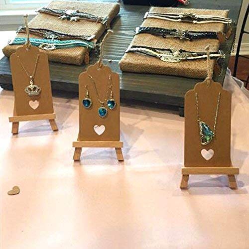 G2PLUS 100PCS Blank Gift Tags with String, Kraft Paper Hangtags, 3.7x1.8 in - style: Hollow Heart Brown