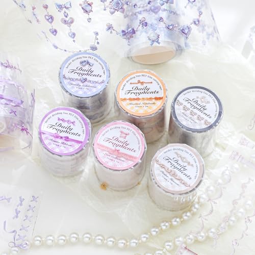 Alideco 6pcs Decorative Adhesive Tapes Vintage Border Divider PET Tape Great for Bullet Journal Supplies, Arts, Scrapbook, DIY Crafts, Planners (suipianrichang) - color: suipianrichang