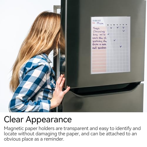 10 Pcs 8.5'' x 11'' Rigid Magnetic Sign Holders - Clear Plastic Document Frames with Magnet Borders for Letter Size Posters - Perfect for Home, Office, and Store Displays - color: 10Pcs