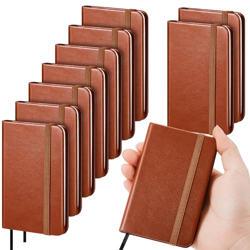 Qeeenar 10 Pcs Mini Pocket Notebook, Solid Color, Brown - color: Brown, size: Solid Color