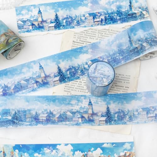 Alideco 6pcs Decorative Adhesive Tapes Vintage European House Architecture View PET Tape Great for Bullet Journal Supplies, Arts, Scrapbook, DIY Crafts, Planners (lvtudeshiguang) - color: lvtudeshiguang