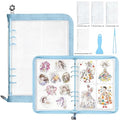 Mlife Sticker Organizer Binder Sticker Storage Organizer Reusable Sticker Book Collecting Album A5 Sticker Collecting Book Clear Sticker Binder Album with Blank Release Paper, Tweezer & Spatula(Blue) - color: Blue