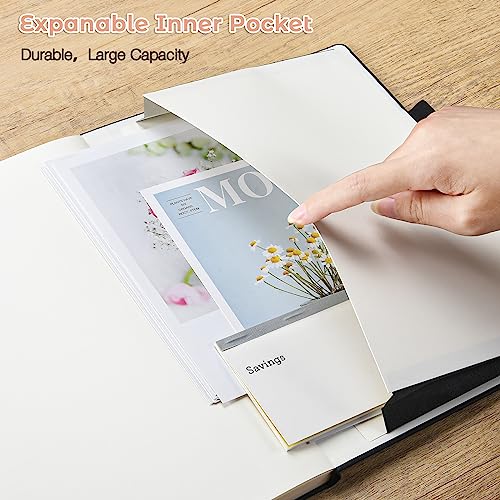 Lined Journal, 8.5" x 11" Hardcover Leather Notebook, No Bleed Thick Paper - color: Pink, size: A4 Wide Ruled