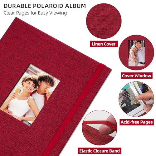 Vienrose Mini Polaroid Photo Album 208 Photos 2x3 Inch Red 1 PACK - color: Red, size: 1 PACK