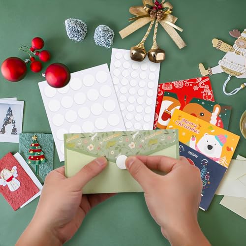 JANYUN 225 Pcs Double Sided Sticky Dot Stickers Round Putty Clear Sticky Tack - size: 0.23"+0.39"+0.78" Round