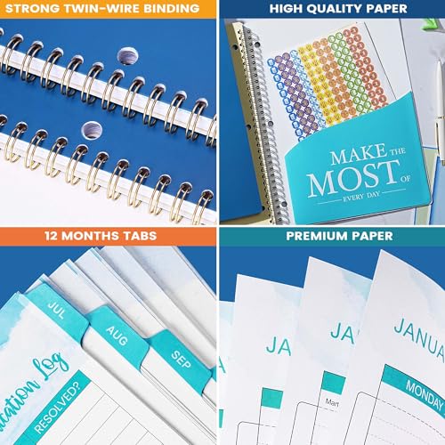 Student Planner 2026-2027 - Academic Planner 2026-2027, July 2026 - June 2027, 11" × 9", Weekly Lesson Planners, Monthly & Weekly School Planners for Middle/High School, Stickers, Week's Goals, Tabs - color: Blue