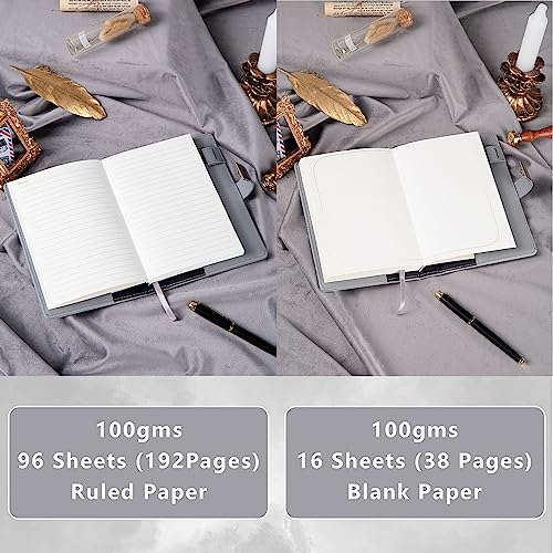 TIEFOSSI Phoenix Journal Notebook with Lock, Vintage Leather Locked Diary - color: Grey