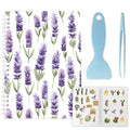 CRASPIRE 40 Sheets Sticker Collecting Book Reusable Sticker Organizer A5 Release Paper Waterproof Purple Flower Floral Blank Storage Holder Album with Scraper and Tweezer for Storaging Labels Keeper - style: Purple Flower-031