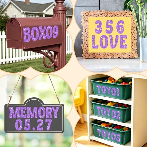 Bulletin Board Letters 129 PCS Glitter Letter Stickers Large 4 Inch, Purple - color: Purple, size: 4 Inch