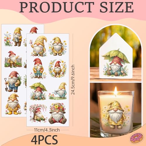 4 PCS Funny gnome Cuttable UV DTF Stickers - style: gnome