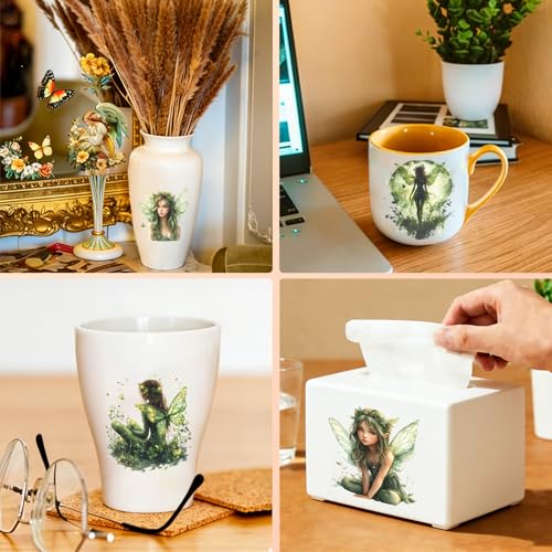 4 PCS Green Fairy Cuttable UV DTF Stickers - style: green fairy