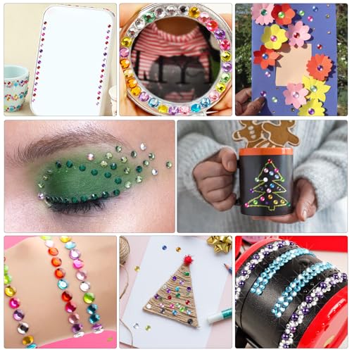 3120pcs 6mm Gradient Self-Adhesive Gem Stickers Bling Stickers for Crafts - color: Gradient