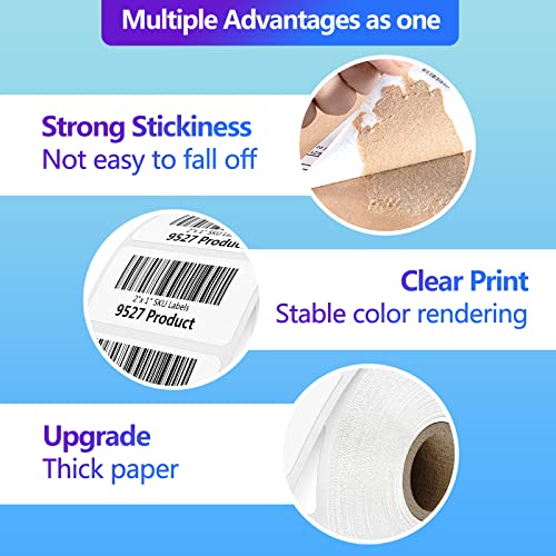 9527 Product 2" x 1" Sticker Labels, 12,000 Direct Thermal Labels, 12 Rolls - size: 2" x 1" | 12000 Labels