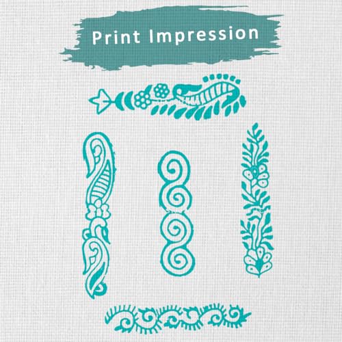 Mehndi Print Blocks - Border Pattern Wooden Stamps for Card Making Scrapbooking and Crafts | Set of 5 | Hashcart®