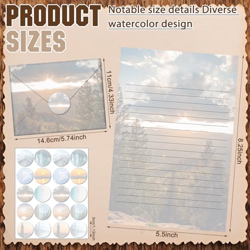 TaoBary 160 Pcs Scenic Nature Stationery Paper and Envelopes Set - size: 5.5 x 8.25 Inch, style: Scenic Nature