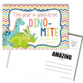 Amanda Creation Dinosaur Postcards, 30 Pack 4x6 Welcome to School Postcards for Students from Teacher, Dino-Mite Design - style: Dinosaur