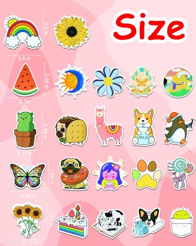 EOAOD 200 Cute Aesthetic Water Bottle Stickers for Kids, Waterproof Vinyl - style: Cute2-200pcs