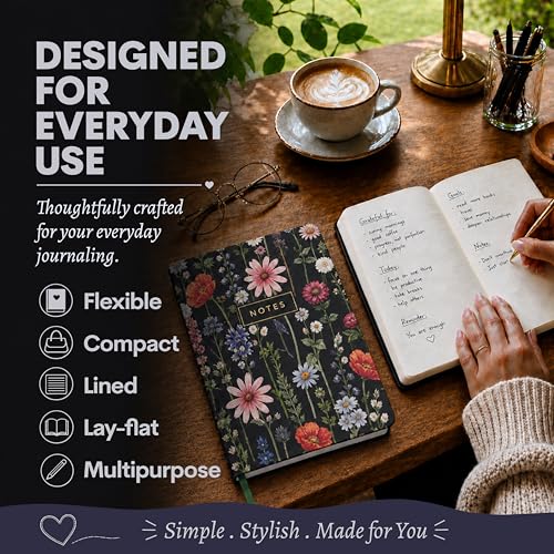 WORLD TRAVELER Eccolo A5 Lined Journal 256 Ivory Pages Lay Flat 6x8 - color: Multi Blossoms