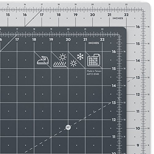ARTEZA Self-Healing Cutting Mat, 18 x 24 in, Double-Sided for Quilting - size: 12.4"L x 12.4"W
